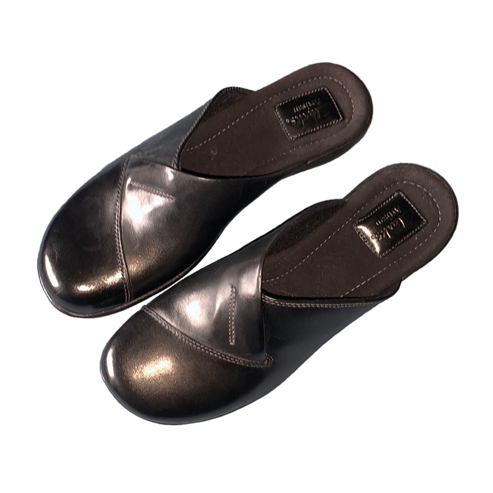 Clarks Artisan Black Leather Mules Shoes Size 8M